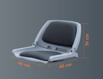 כסא דייגים מתקפל לסירה מרופד מפלסטיק חזק Folding Boat Seat KOLIBRI