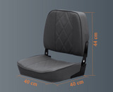 כסא דייגים מתקפל לסירה מרופד מפלסטיק חזק Folding Boat Seat KOLIBRI