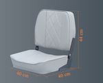 כסא דייגים מתקפל לסירה מרופד מפלסטיק חזק Folding Boat Seat KOLIBRI
