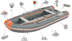 סירה גומי מתנפחת למנוע לחמישה אנשים KOLIBRI KM-360DSL
